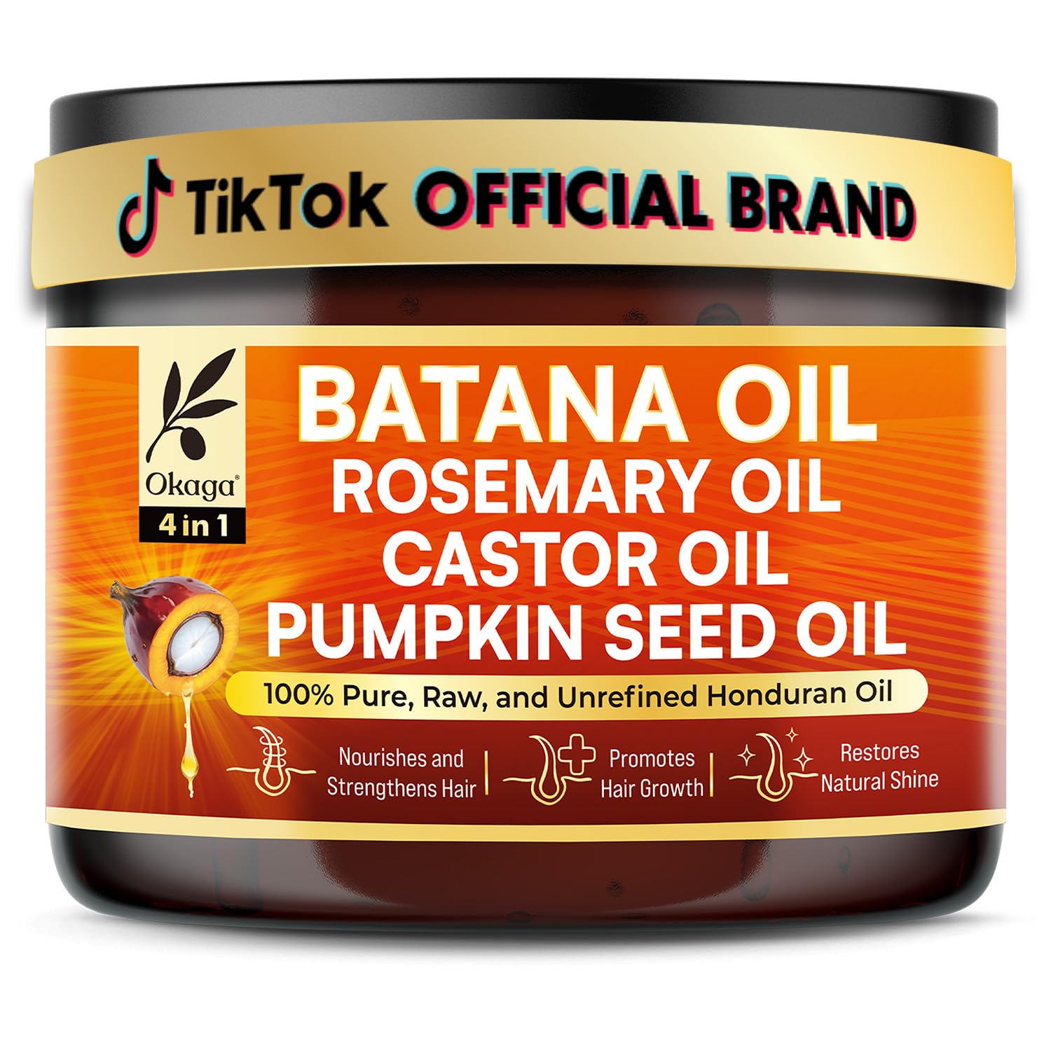 Batana Oil for Hair Growth, All-in-One Blend with Batana, Rosemary, Castor & Pumpkin Seed Oils, Pure & Unrefined, Softens, Smooths, Strengthens, Adds Shine, Clean Beauty for All Hair Types