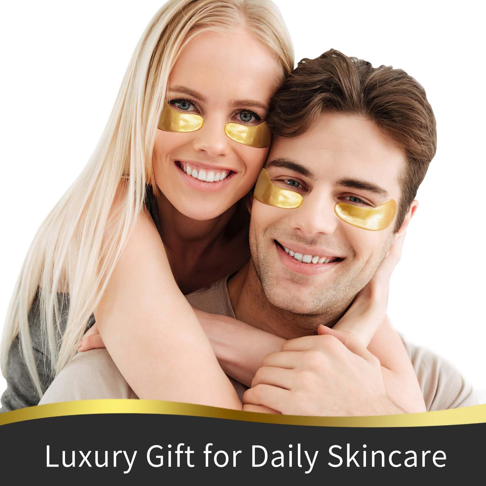 24K Gold, Rose & Aloe Vera Under Eye Patches - 20 Pairs - Multi-Treatment Eye Masks for Dark Circles, Puffiness & Wrinkles