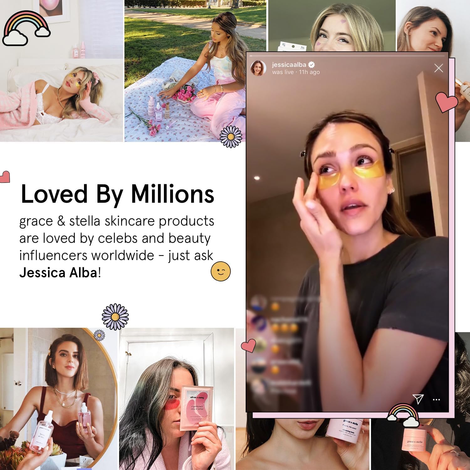 Grace & Stella Under Eye Brightener - 15ml (0.51oz) - Cooling Caffeine & Ceramide Eye Serum with Metal Rollerball