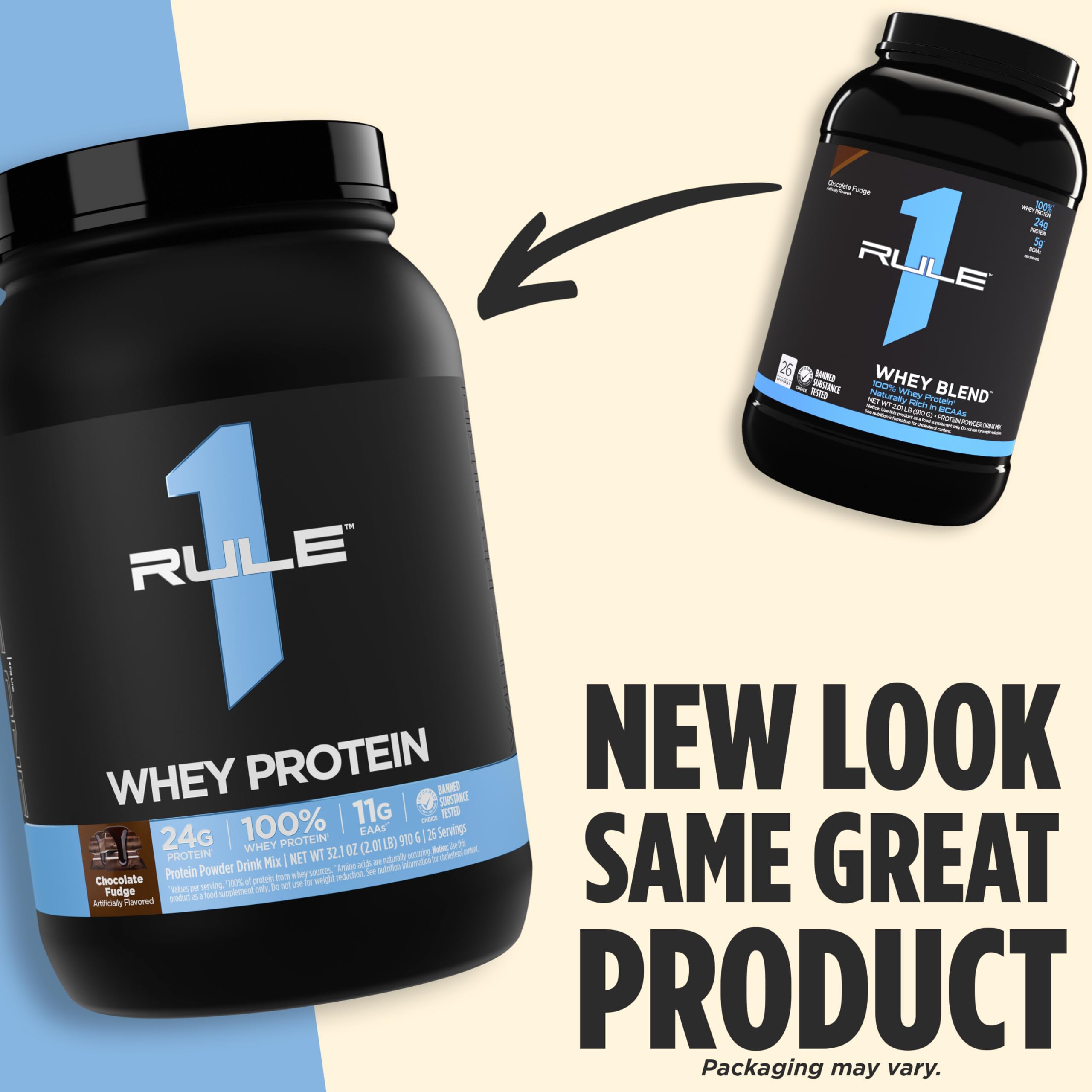 Rule 1 Proteins Whey Protein – 24g Fast-Acting Protein from All-Whey Sources with Naturally Occurring EAAs & BCAAs for Workout Recovery or Anytime Use (5 Pounds, Chocolate Peanut Butter)