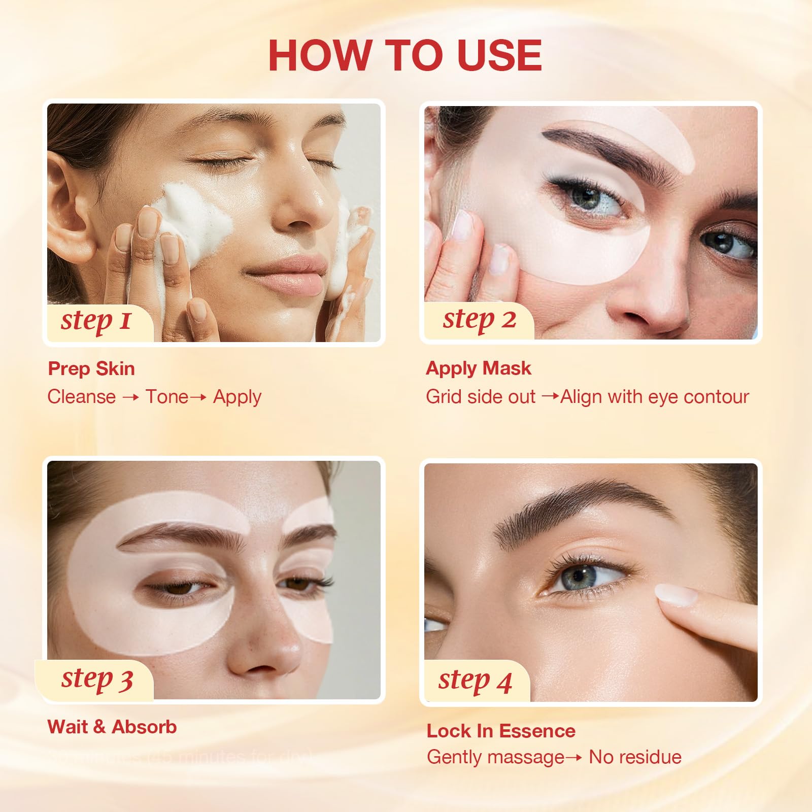 GONIM 360° Fit Under Eye Patches - Eye Mask with Salmon DNA PDRN, Collagen & Retinol - Caffeine Patches for Puffy Eyes & Dark Circles (4 Pairs)