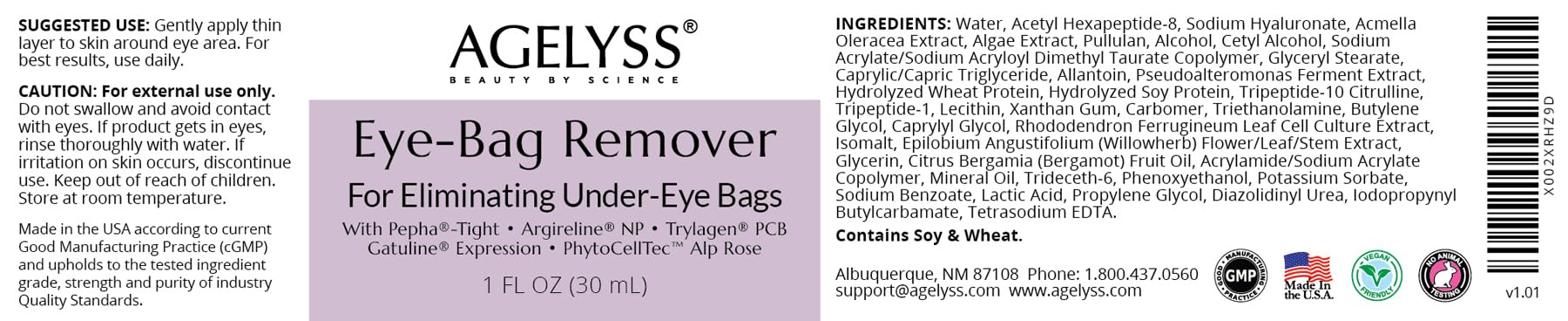Agelyss Eye-Bag Cream - Deep Hydration & Anti-Aging (Pack of 3)
