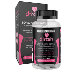 ACE NUTRITION pHresh Boric Acid Suppositories for Women, Suppositories for Odor Use