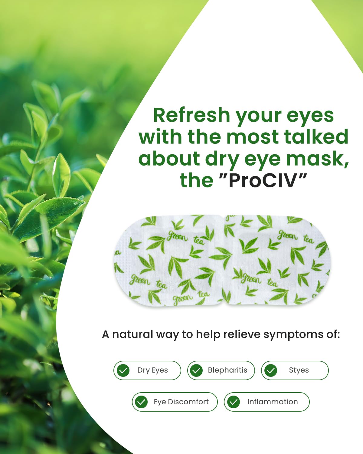 16-Pack Green Tea Steam Eye Masks – Antioxidant Warm Compress for Dry Eyes, Puffy Eyes & Fatigue | Self-Heating Disposable Travel Relaxation Set