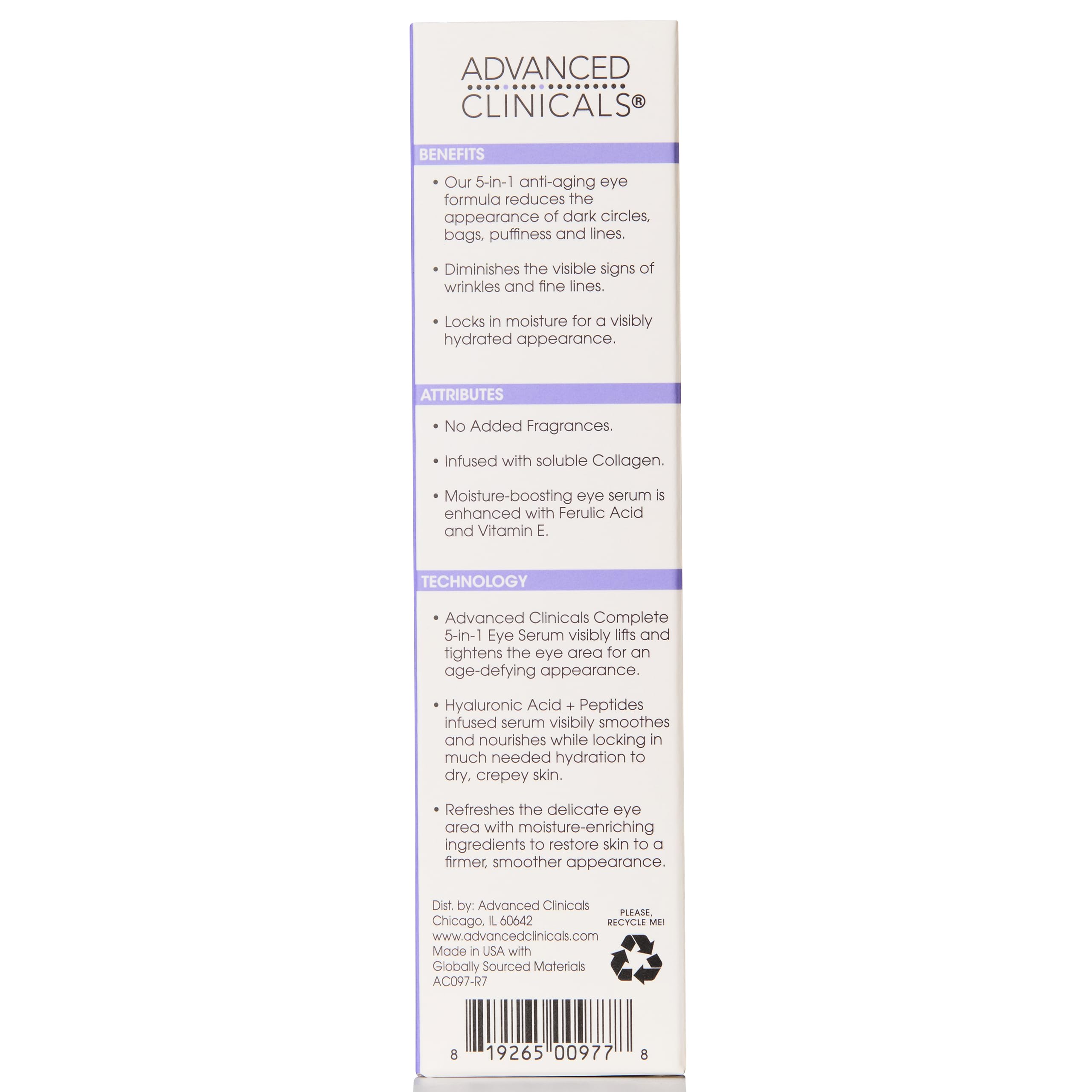 Advanced Clinicals 5-in-1 Multi-Benefit Eye Serum (60ml)