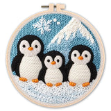 Punch Needle Embroidery Kit DIY Cross Pattern Craft Set 20cm Beginner Kit