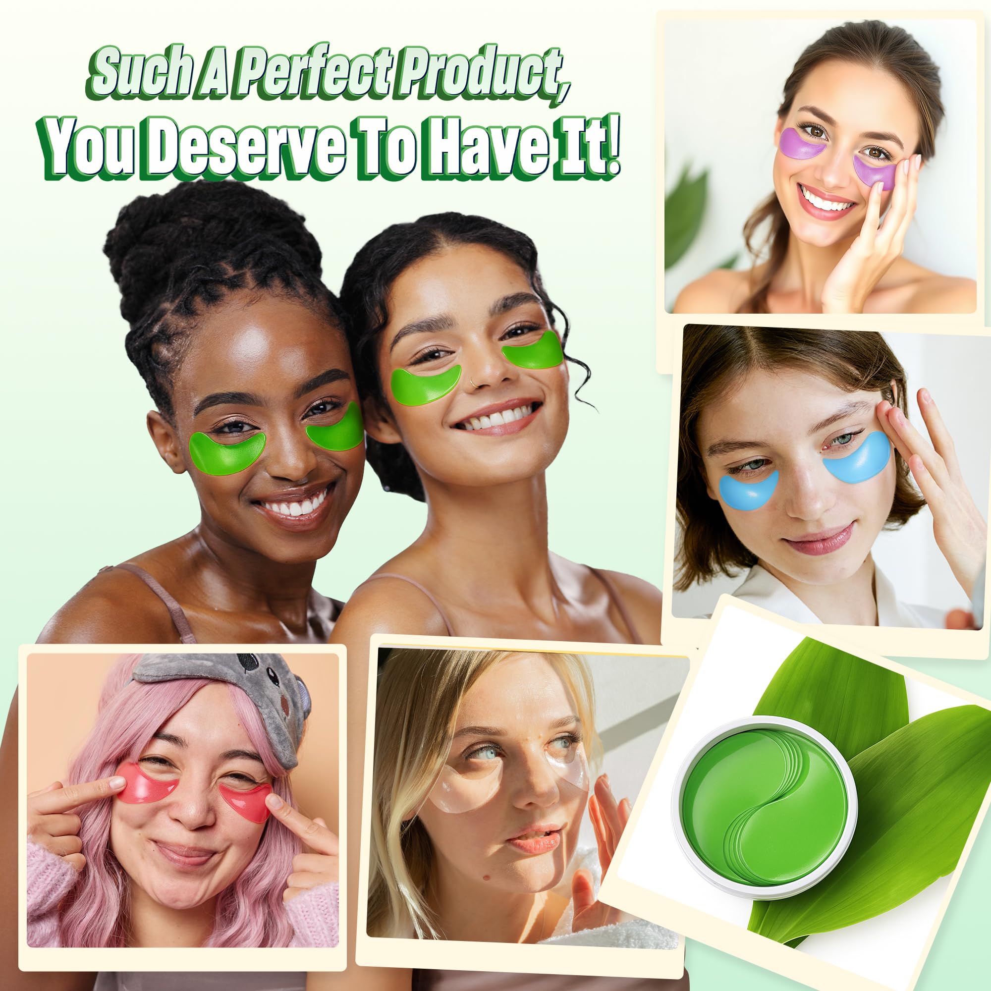 NAZANO Green Under Eye Patches 60 Pack for Dark Circles & Puffiness