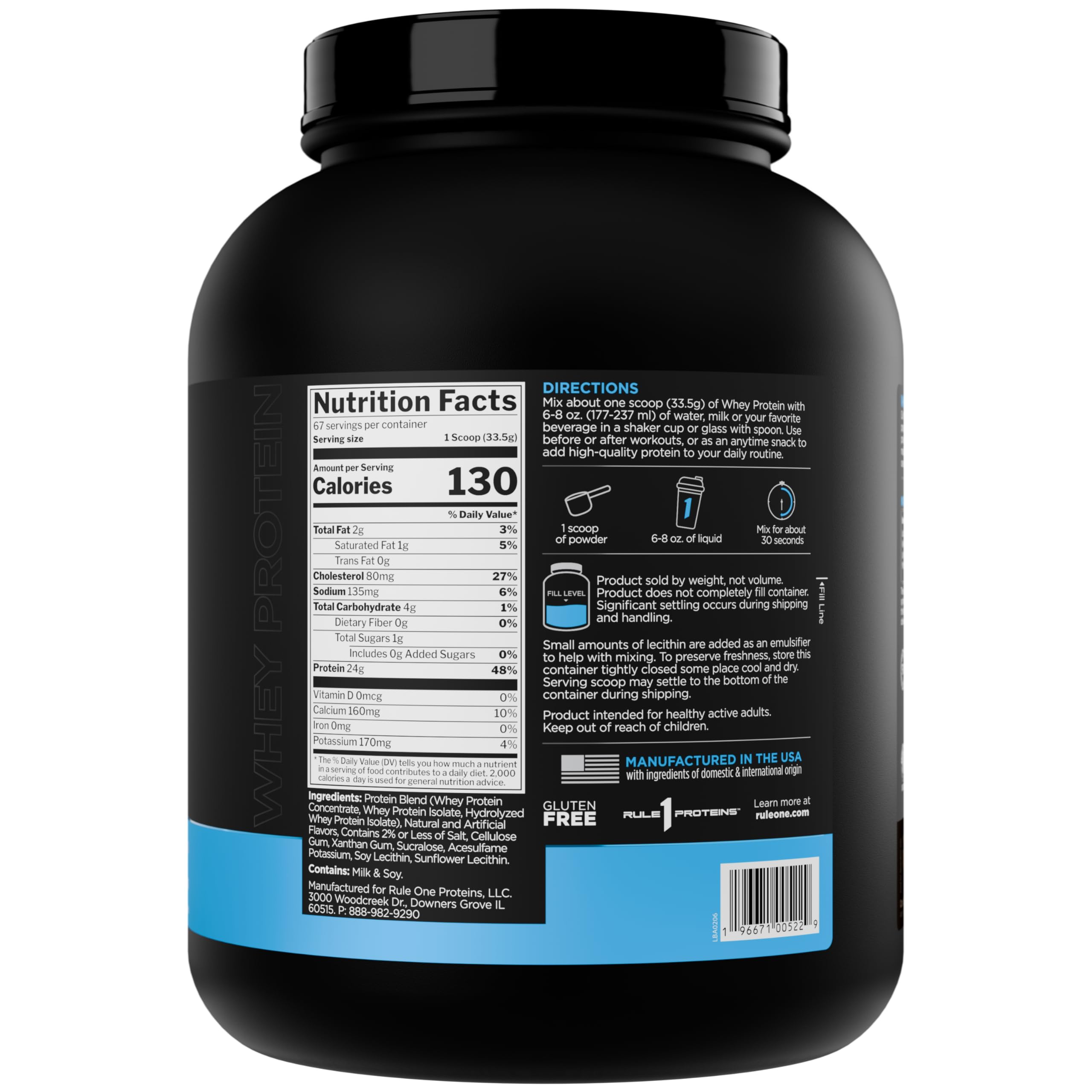 Rule 1 Proteins Whey Protein – 24g Fast-Acting Protein from All-Whey Sources with Naturally Occurring EAAs & BCAAs for Workout Recovery or Anytime Use (5 Pounds, Campfire S'Mores)