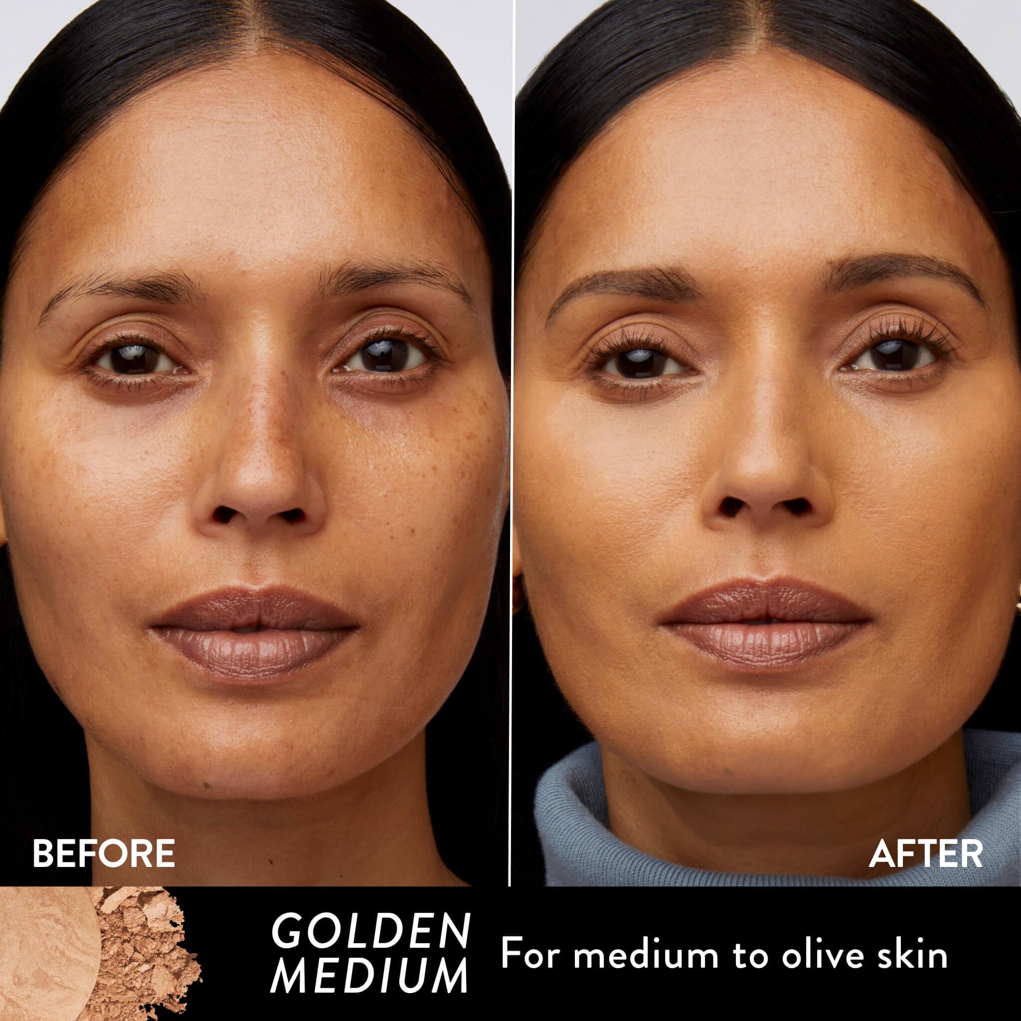 LAURA GELLER NEW YORK Award-Winning Baked Balance-n-Brighten Color Correcting Powder Foundation – Handmade in Italy – Buildable Coverage, Matte Finish – For Mature & Sensitive Skin – 05 Golden Medium