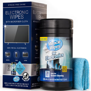 MiracleWipes for Electronics Cleaning - Screen Wipes Designed for TV, Phones, Monitors 