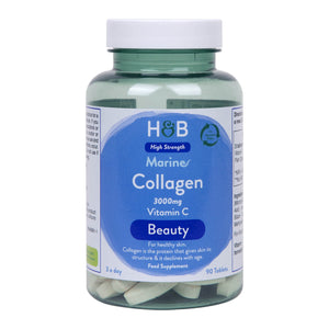 Holland and Barrett Marine Collagen with Vitamin C 3000mg 90 Tablets