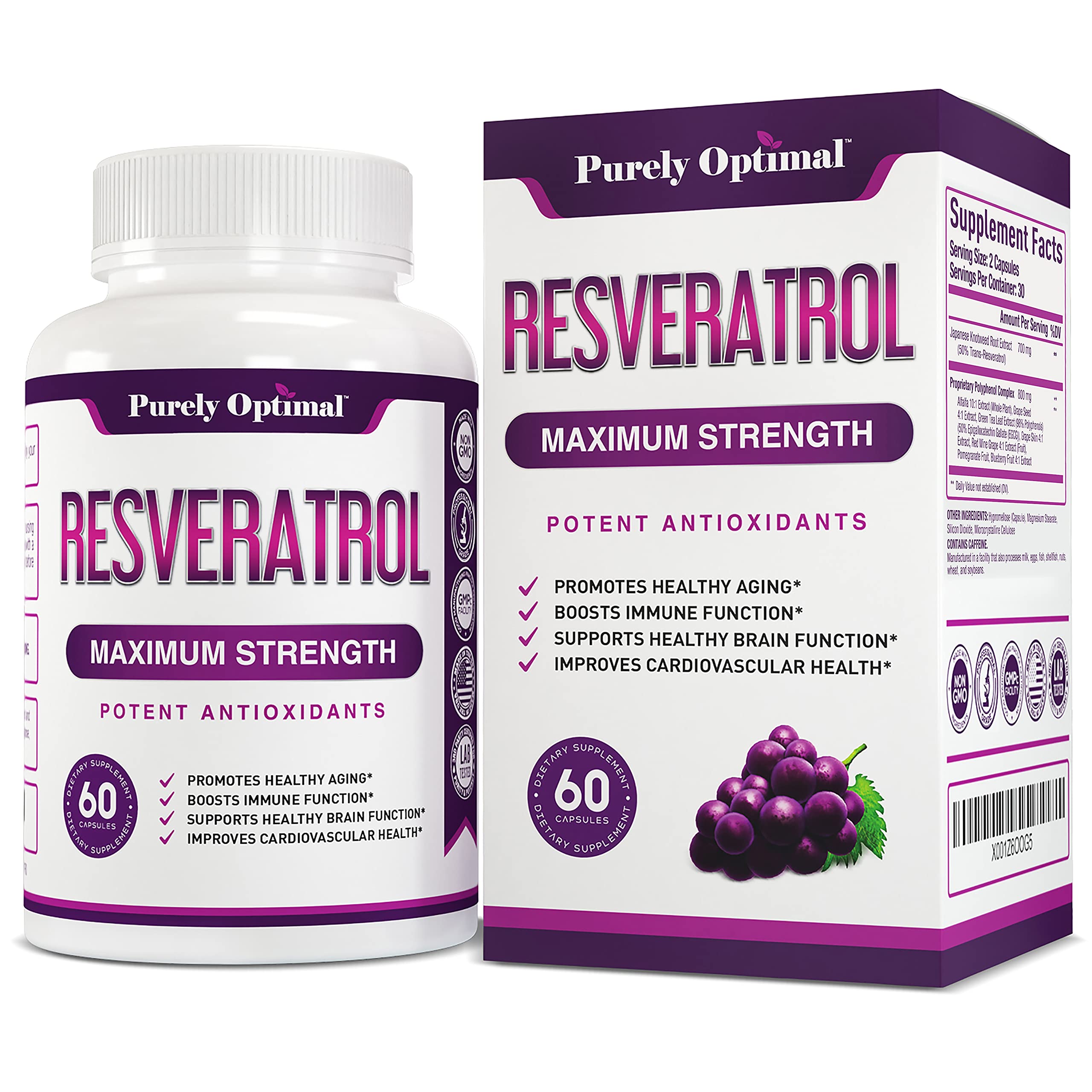 Premium Resveratrol Supplement 1500mg - Max Strength, Trans Resveratrol Capsules 