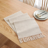 Cotton Linen Table Runner Woven Minimalist Dining Table Decor Boho Style
