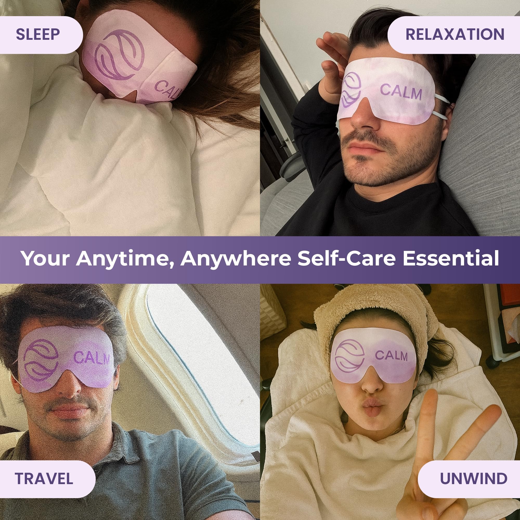 Body Restore Lavender Self-Heating Warm Compress for Dry Eyes & Relaxation - Heated Eye Mask for Sleep & Stye Relief (5 Pack)