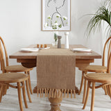 Cotton Linen Table Runner Woven Minimalist Dining Table Decor Boho Style