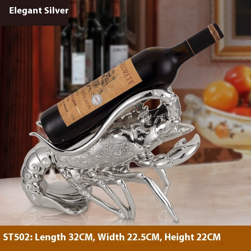 Lobster Wine Rack Resin Bottle Holder European Style Home Bar Decor