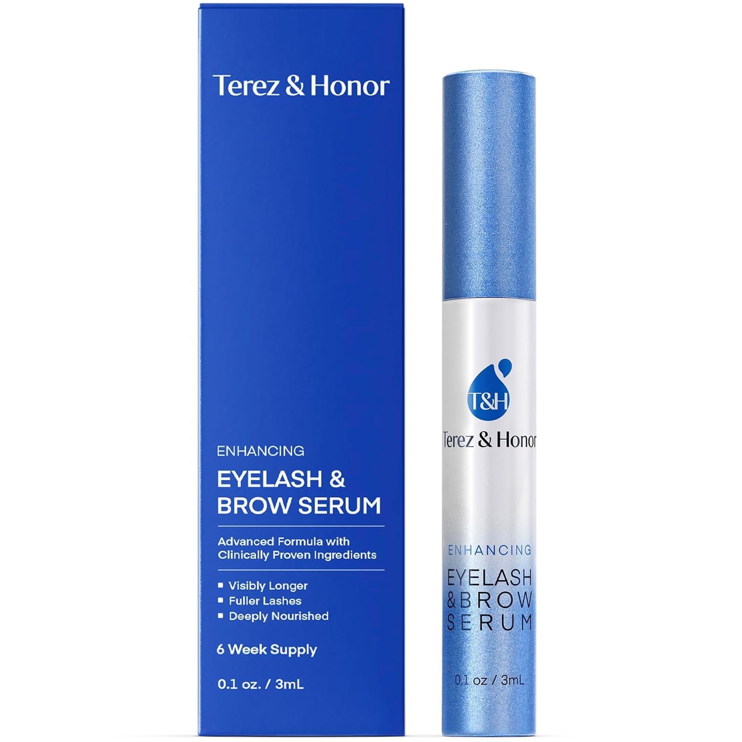 Advanced Eyelash and Eyebrow Enhancer 3mL bottle with fine-tip applicator for precision growth treatment.