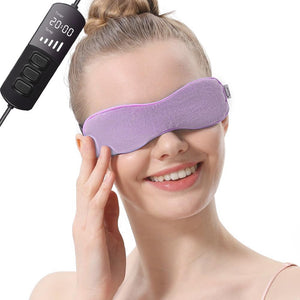 Aroma Season heated eye mask warm compress for dry eyes with flaxseed and FIR heat therapy purple