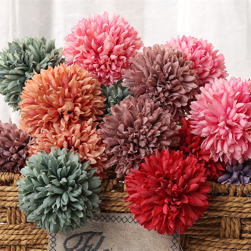 artificial dandelion chrysanthemum silk flower bouquet home wedding decor props