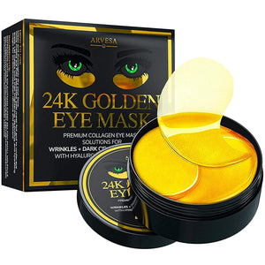 Arvesa 24K gold under eye mask patches for dark circles puffiness and wrinkles 30 pairs