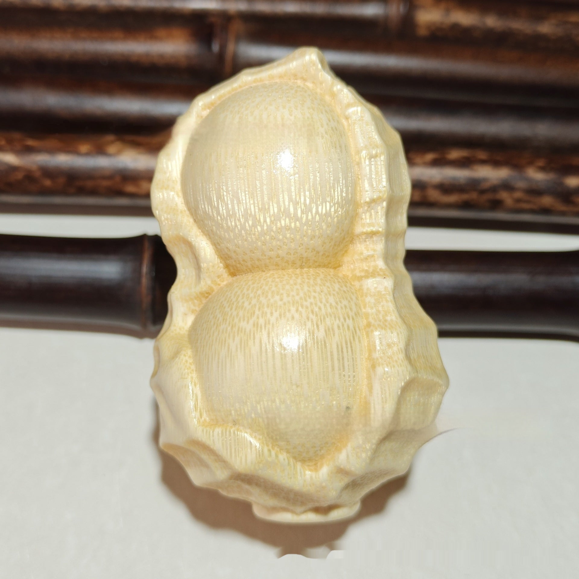 bamboo peanut ornament handmade natural lucky home decor gift