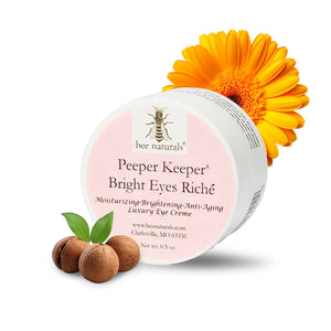 Bee Naturals Peeper Keeper Bright Eyes Riche eye cream with peptides wheat germ sesame oil and calendula for fine lines