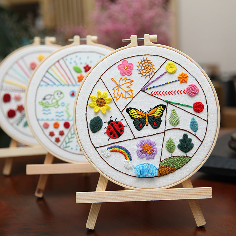 beginner embroidery kit animal floral cross stitch practice set diy craft