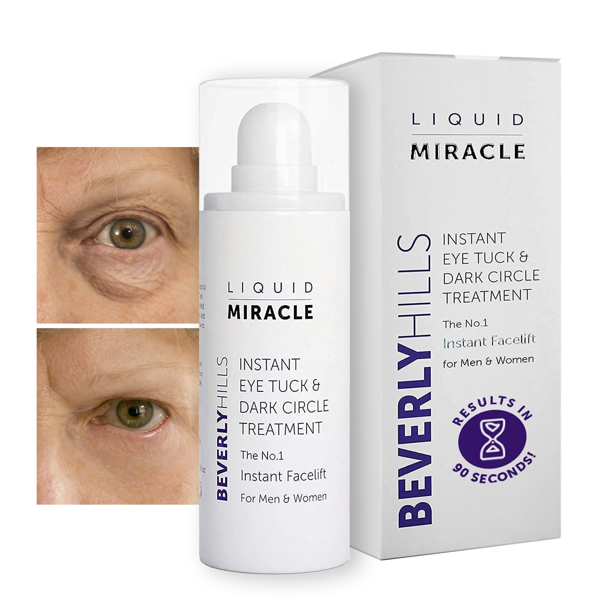 Beverly Hills 30mL Instant Facelift Serum Bottle - Professional Eye Treatment for Bags and Wrinkles