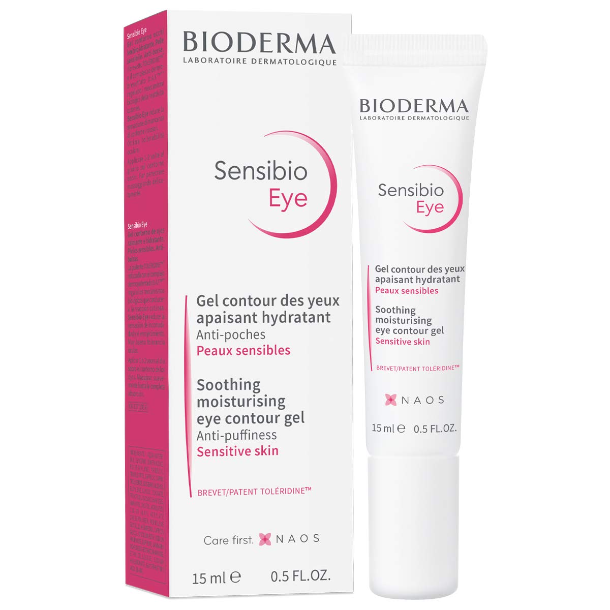 Bioderma Sensibio Eye Gel 15ml tube for sensitive and reactive eye areas.