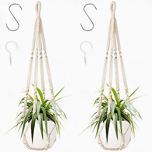 boho macrame plant hanger cotton rope hanging flower pot holder set