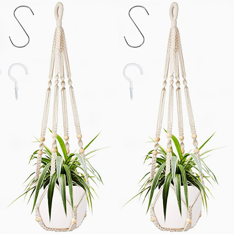boho macrame plant hanger cotton rope hanging flower pot holder set