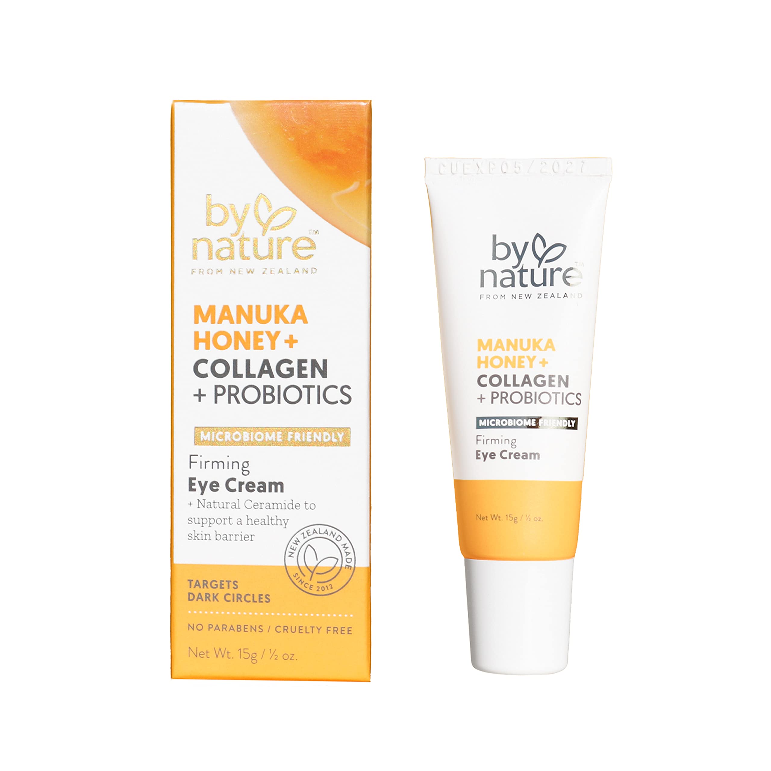 By Nature Manuka honey collagen probiotics hydrating under eye cream for dark circles and puffiness 0.5 oz