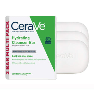 CeraVe Hydrating Cleanser Bar 3-Pack 4.5 oz each soap-free cleansing bars