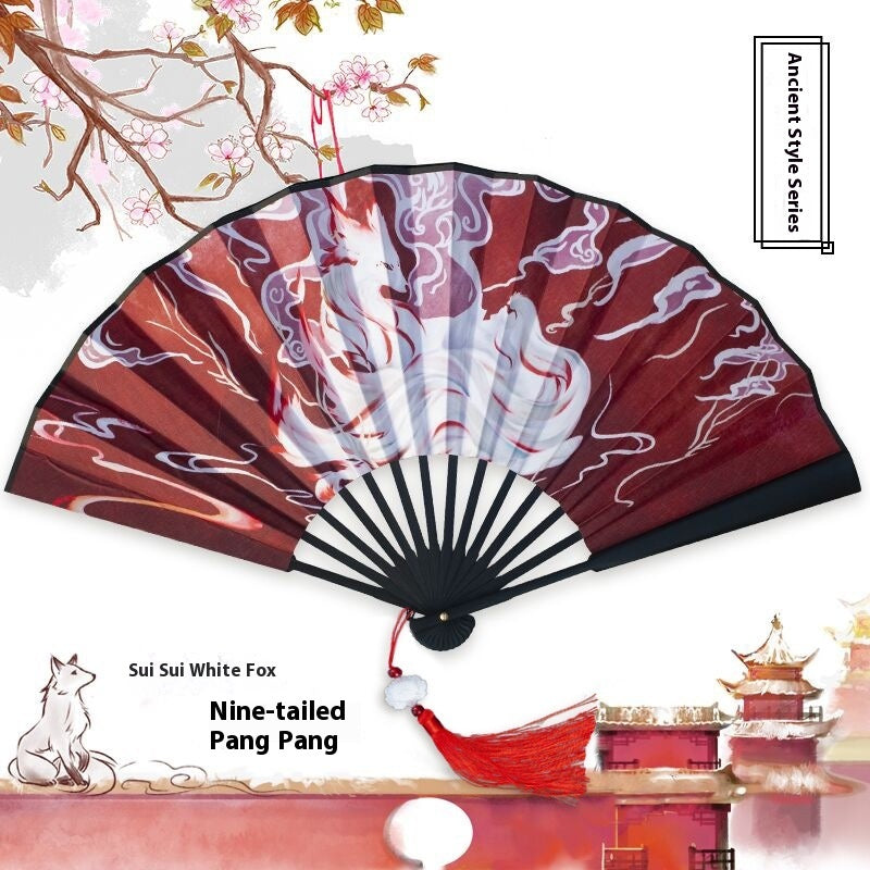 chinese folding fan bamboo antique hanfu hand fan decorative accessory