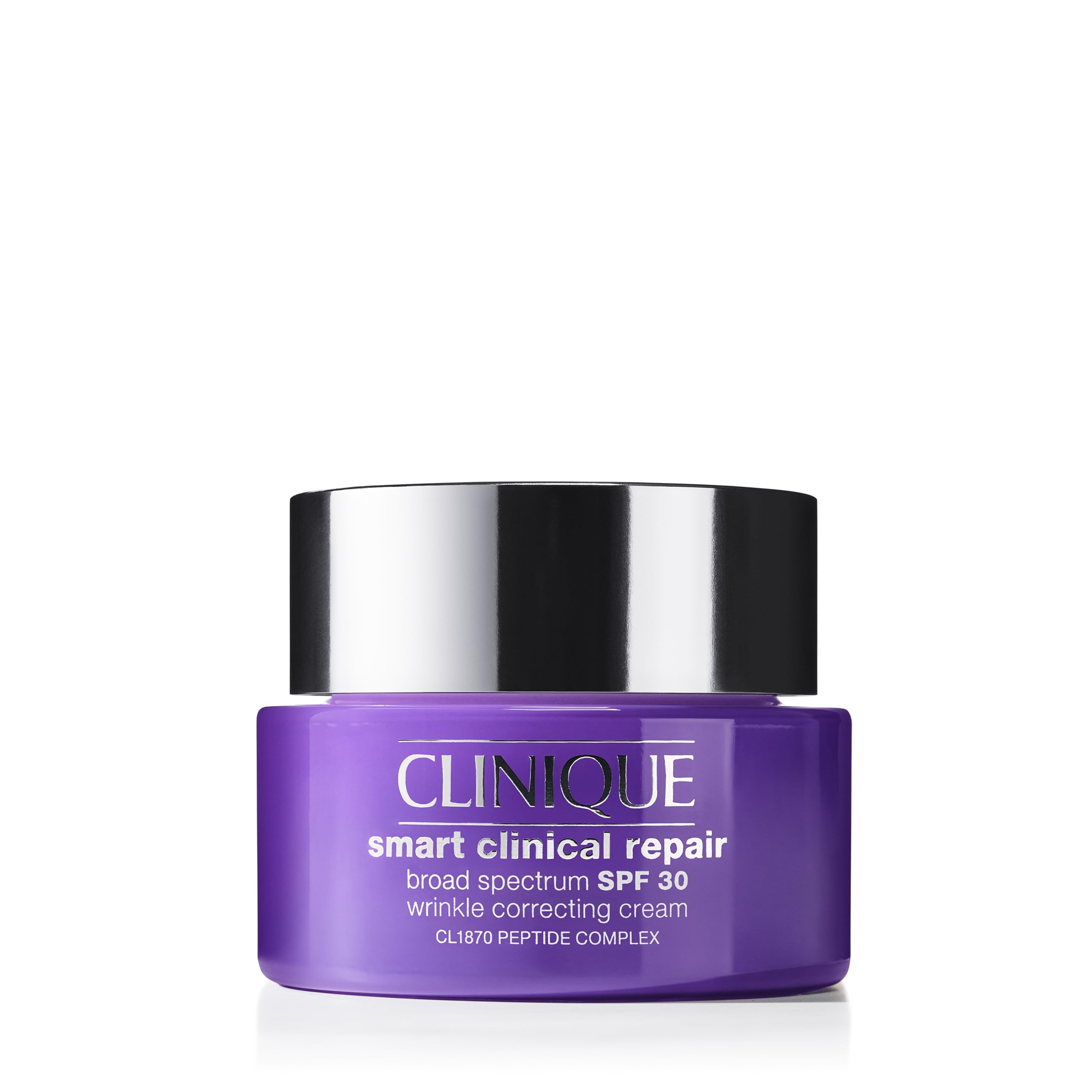 Clinique Smart Clinical Repair SPF 30 Wrinkle Correcting Cream 1.7 Fl Oz jar – an anti-aging day moisturizer.