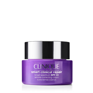 Clinique Smart Clinical Repair SPF 30 Wrinkle Correcting Cream 1.7 Fl Oz jar – an anti-aging day moisturizer.