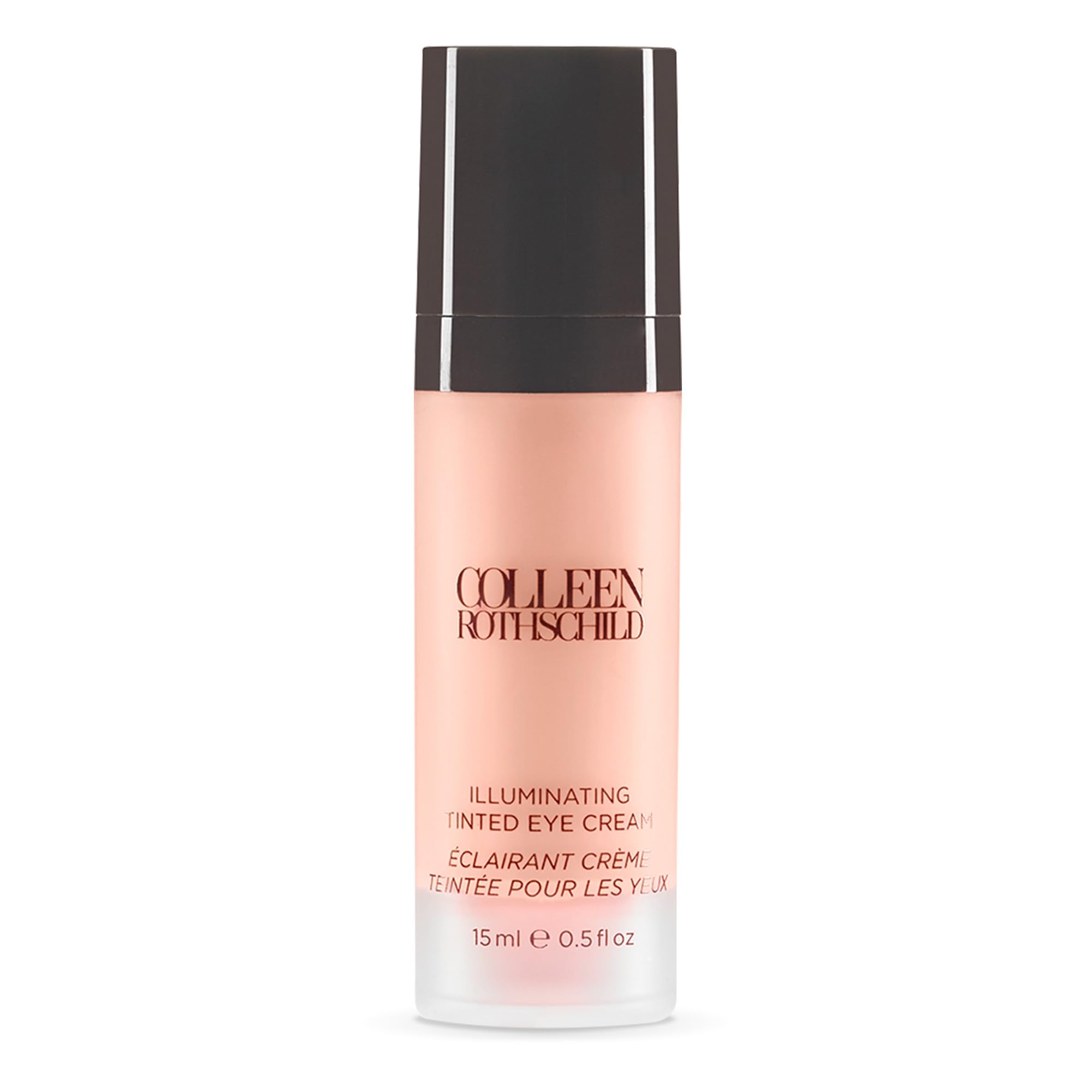 A 0.5 fl oz jar of Colleen Rothschild Illuminating Tinted Eye Cream, featuring a peach-tinted formula for instant brightening.