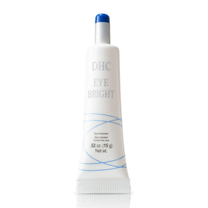 Tube of DHC Eye Bright, a clear and lightweight brightening eye gel for daily use.