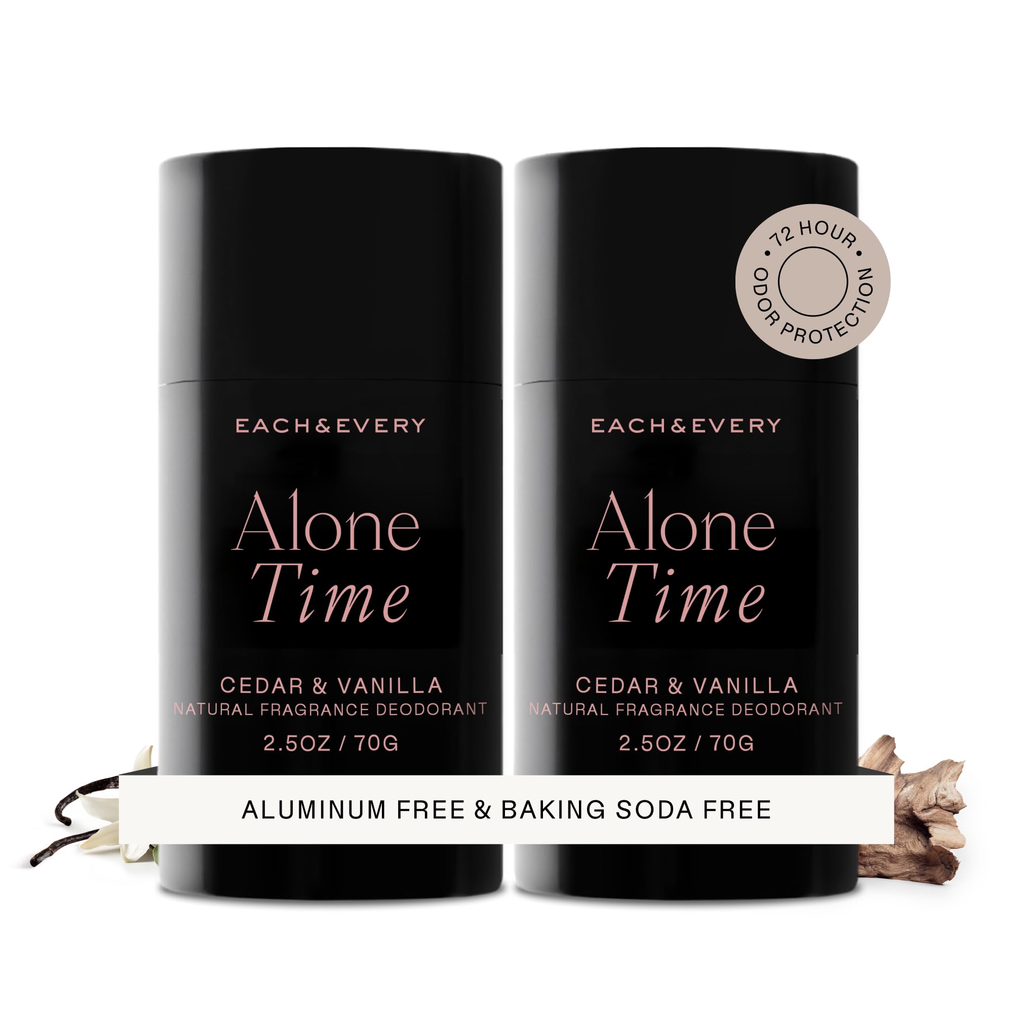 Each and Every aluminum free deodorant Cedar and Vanilla two pack for men and women