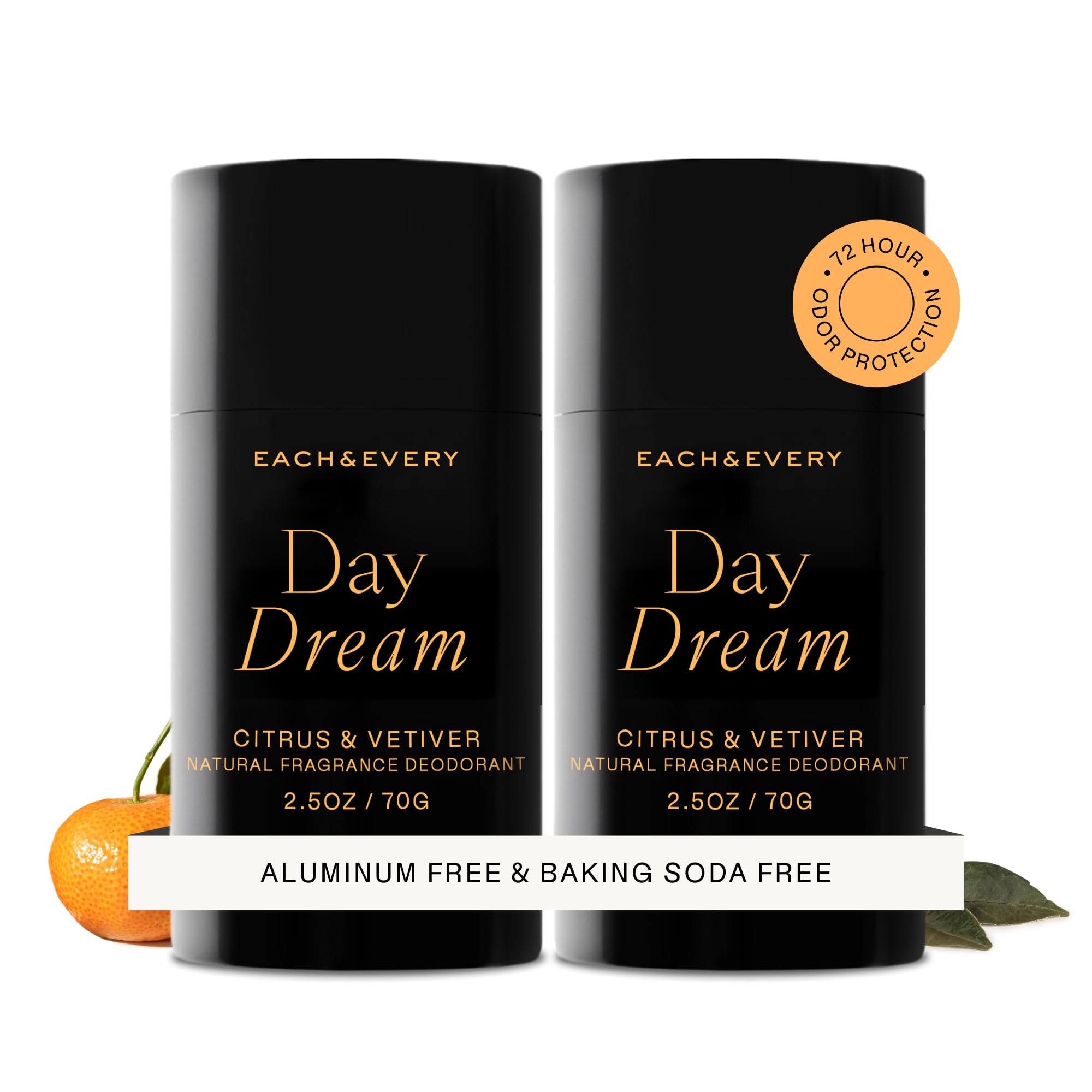 Each and Every aluminum free deodorant Citrus and Vetiver two pack for men and women