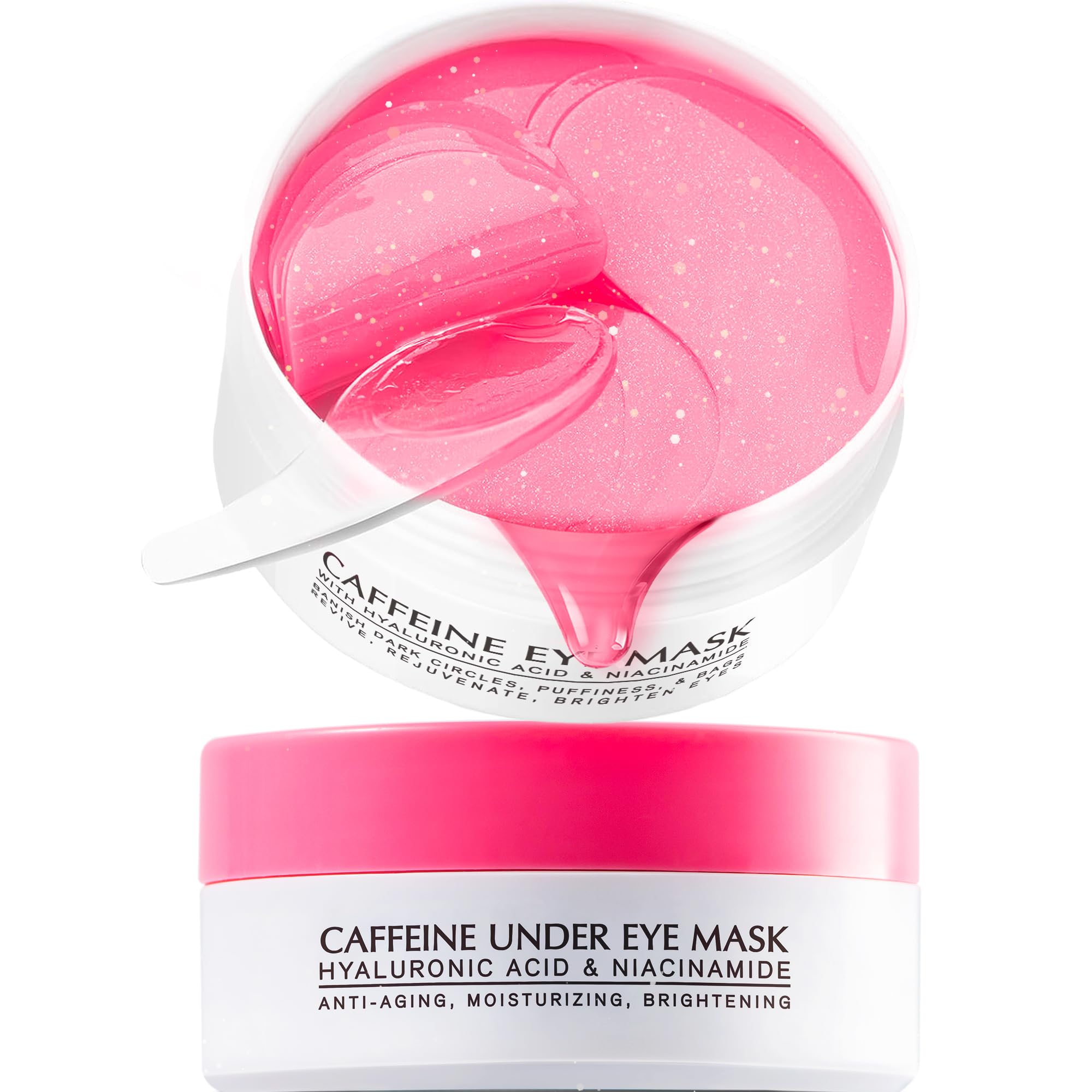 Enaskin Naturals Pink Caffeine Eye Gel Pads - 30 Pairs of Brightening and Depuffing Masks
