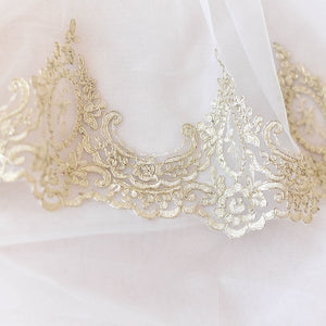 extra wide gold lace trim embroidered ribbon diy sewing dress decoration
