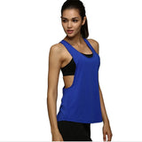 Women Summer Fitness Tank Top Sleeveless Quick Dry Workout Vest Loose Sports Singlet Gym T-Shirt