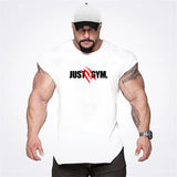Men Gym Stringer Tank Top Bodybuilding Cotton Sleeveless Workout Vest Fitness Singlet
