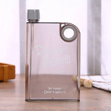 Flat Book-Style Water Bottle 380ml – Transparent Slim Plastic Flask for Travel & Outdoor Use