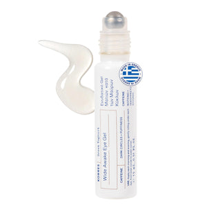 KORRES Greek Yoghurt wide awake eye gel serum roller with hyaluronic acid and caffeine for dark circles and puffiness 0.51 fl oz