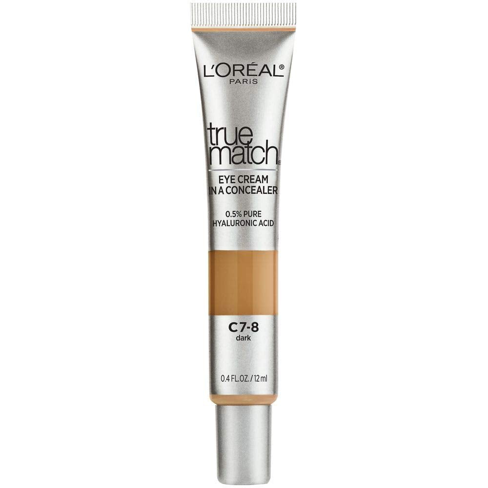 L’Oréal Paris True Match Eye Cream in a Concealer Tube - Shade Dark C7-8 for Deep Skin Tones