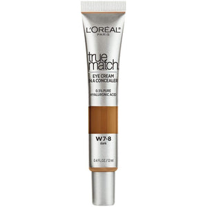 L’Oréal Paris True Match Eye Cream in a Concealer - Shade Dark W7-8 Warm for Deep Skin with Golden Undertones