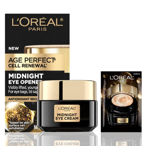 L’Oreal Paris Midnight Eye Cream Jar with Antioxidant Recovery Complex and Bonus Sample