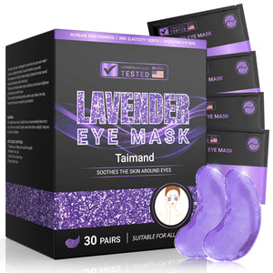 30 Pairs of Lavender and Collagen Under Eye Patches - Purple Gel Masks for Relaxation and De-puffing